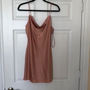 Alice and Olivia rose gold slip dress